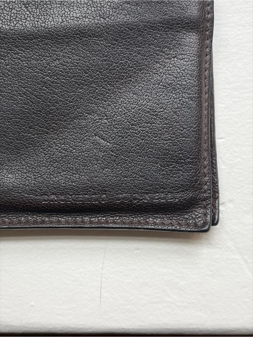 Brunello Cucinelli Dark Brown Pebbled Leather Bifold Wallet